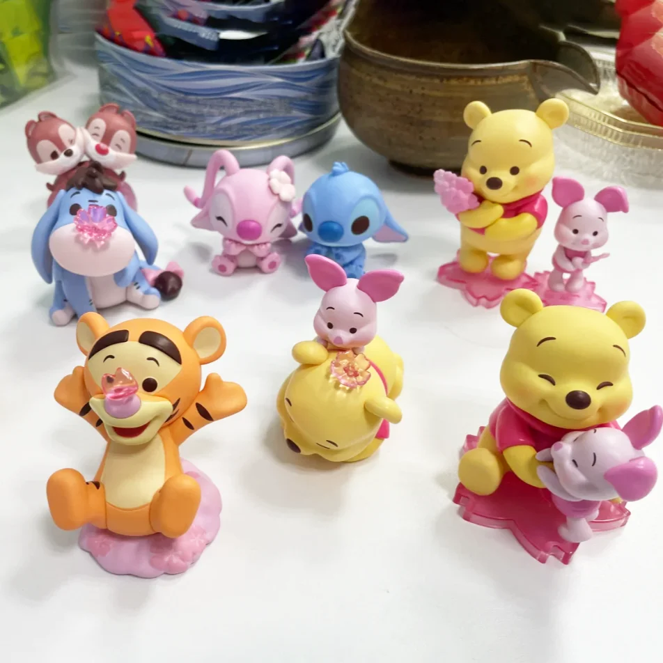 

new miniso Disney Cherry Blossom Series Cartoon Anime Pvc Action Model Kawaii Doll Decorative Collect Kid Toy Xmas Gift ornament