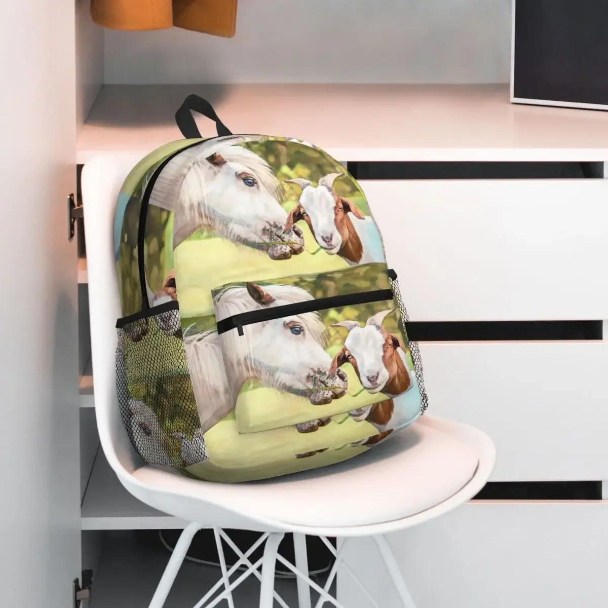 

Рюкзак «Друзья коза и лошади», рюкзак большой емкости для мальчиков и девочек, школьная сумка, сумки на плечо для мужчин и женщин