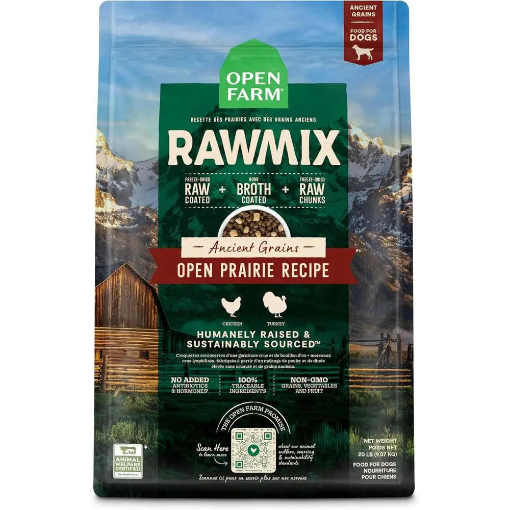 Alimento Seco para Perros con Granos Antiguos, Croquetas Ricas en Proteínas Cubiertas con Caldo de Hueso con Trozos Liofilizados, Pollo y Pavo, Ope