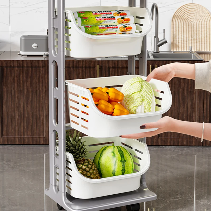 Nordic Minimalist Islands Kitchen Basket Coffee Trolleys Classic Ultralight Multifunction Muebles De Cocina Home Furnitures