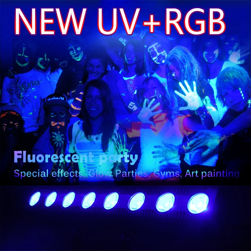 Rgbuv-مصباح غسيل الجدار ، 8 led ، rgb ، 4in 1 ، dmx ، لـ dj ، ديسكو ، المسرح ، الرقص ، البار ، العطلة ، الزفاف ، عيد الميلاد ، عيد الهالويين ، الديكور