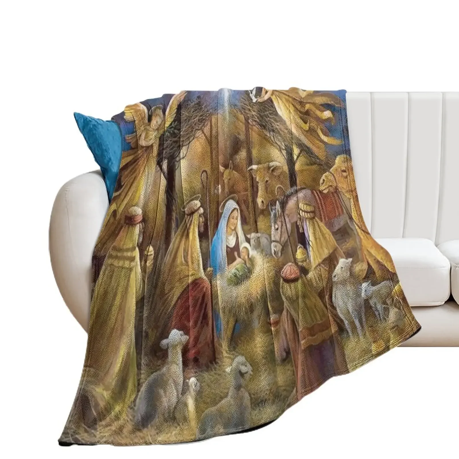 Christian Christmas Nativity Throw Blanket decorative Multi-Purpose Blankets For Sofas Blankets