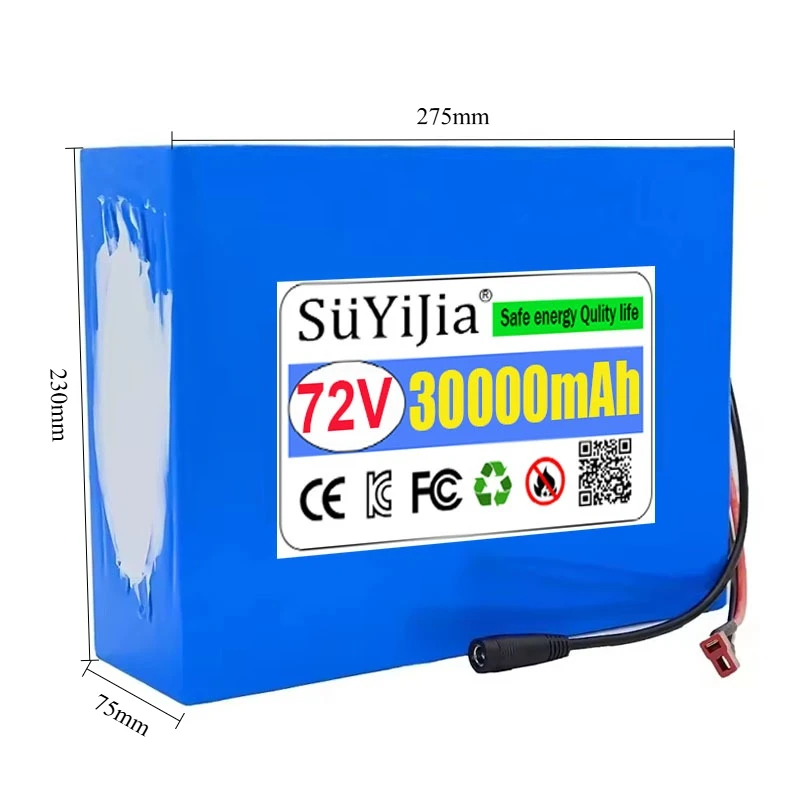 72V 30Ah 21700 20S6P Lithium Battery Pack 3000W High Power Built-in 50A BMS for E-Two Wheeler/Tricycle/Backup Power