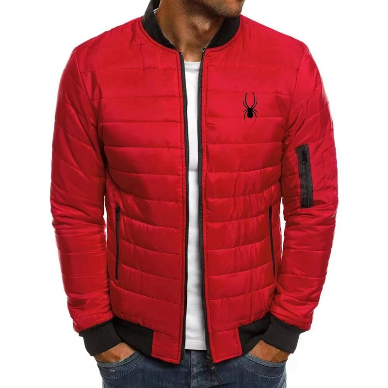 Winter neue Baumwoll jacke Herren Baseball kragen Streifen leichte Baumwoll jacke Vintage Flug lässig Langarm Reiß verschluss Mantel