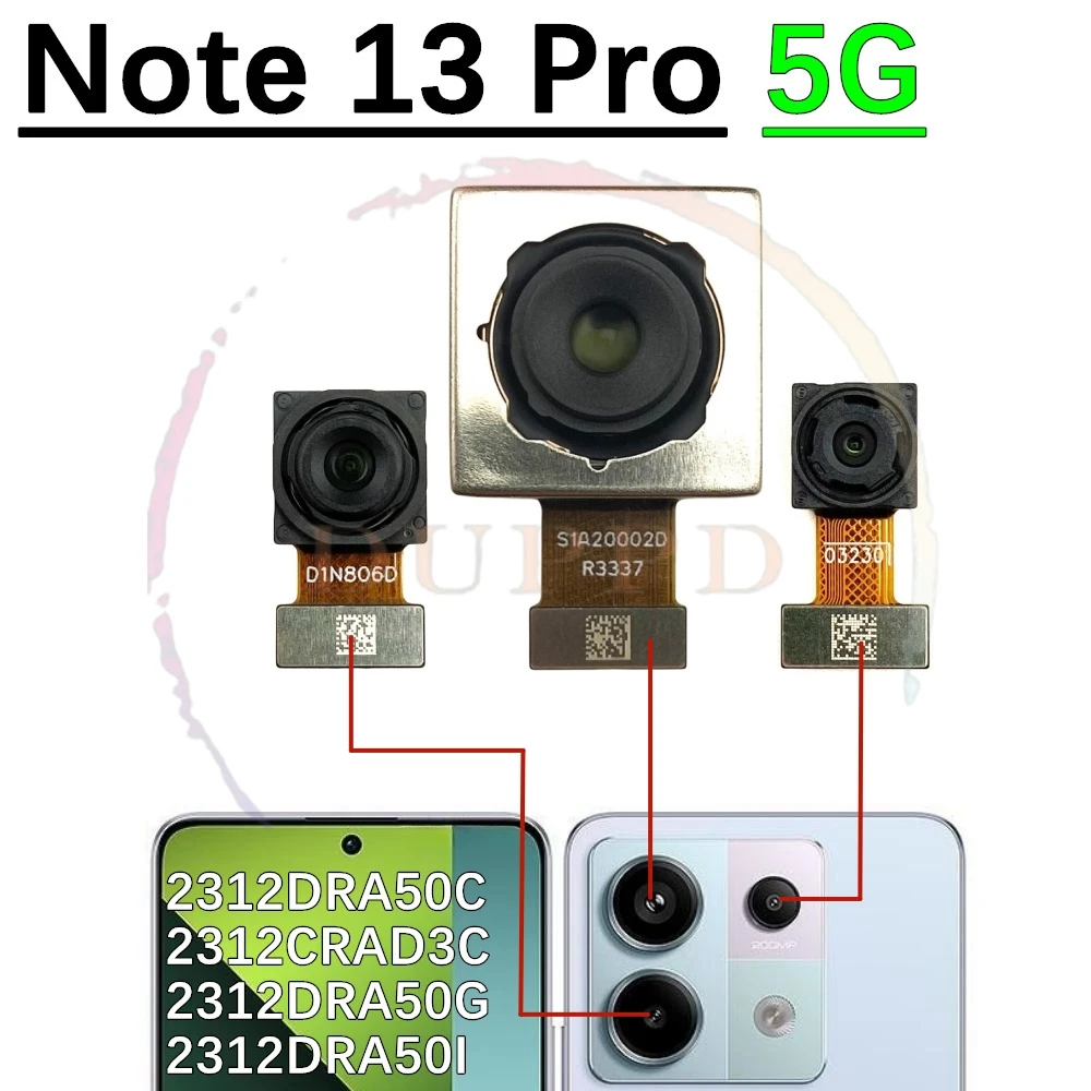 Back Main Camera For Xiaomi Redmi Note 13 Pro Note13Pro 4G 5G Front Samll Facing Rear Camera Moduel Flex Cable Parts