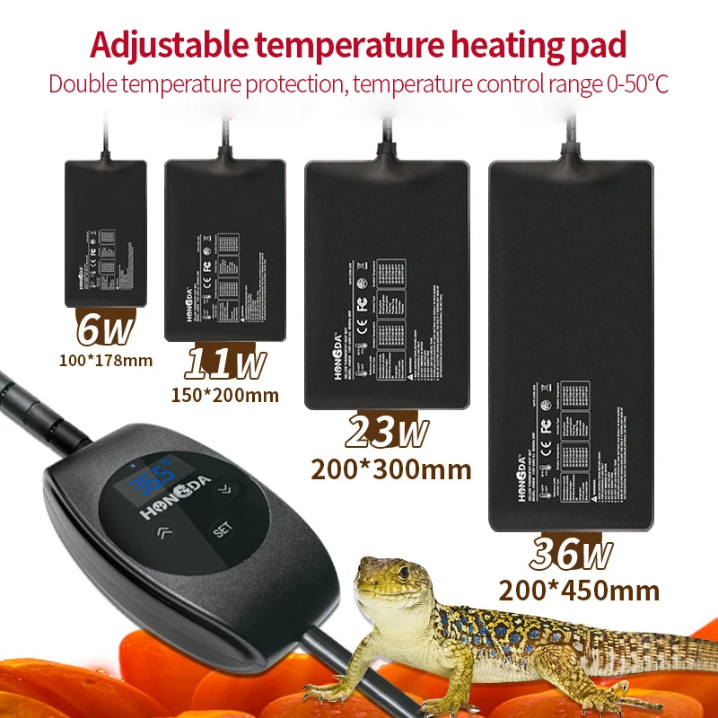 Reptile Heating Mat Reptile Heated Pad Temperature Control Pet Heated Pad