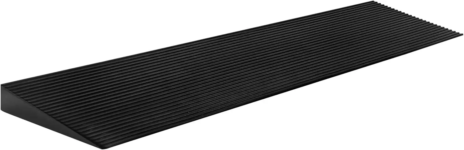 

Adjustable Rubber Threshold Ramp for Wheelchairs, Non-Slip & Cuttable for Doorways, Curb, Scooters