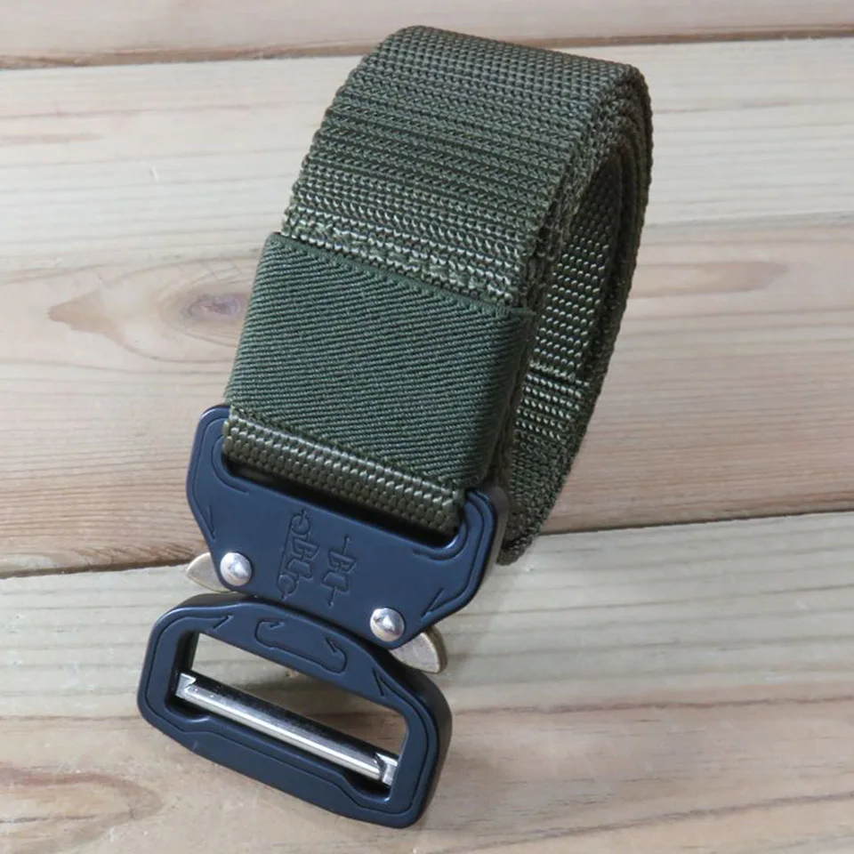 New Tactical Quick Dismantling Automatic Buckle Nylon Belt Korean Edition Men's And Women's Army Hunting Training Pants Belt