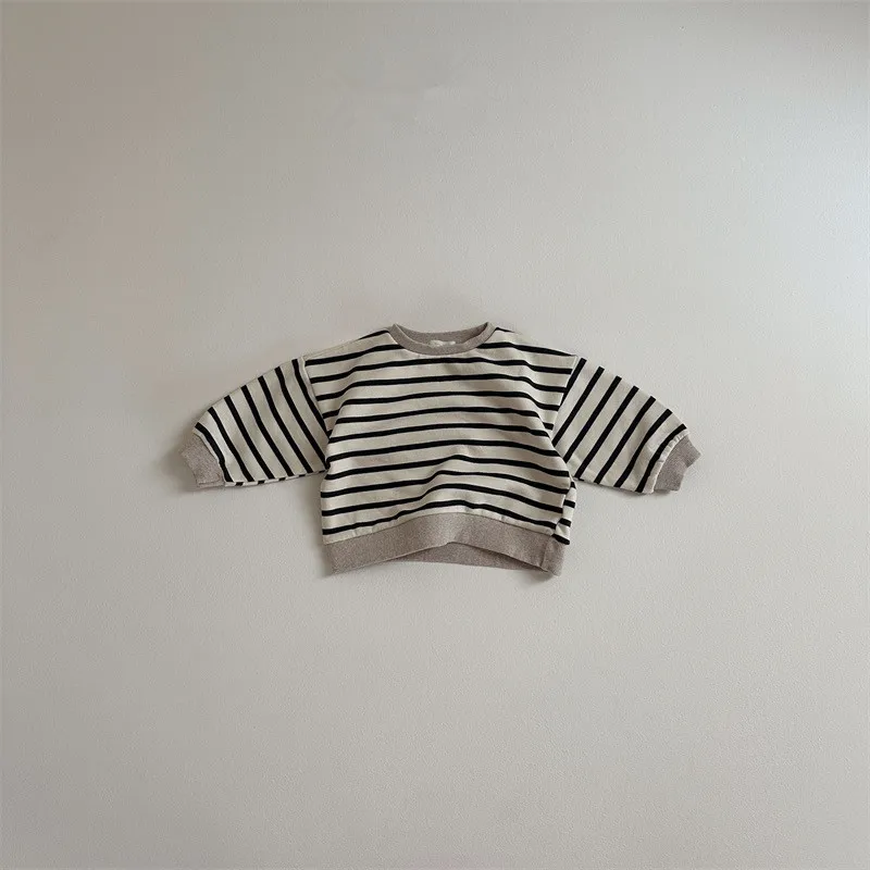 2024 Autumn New Baby Long Sleeve Striped T Shirts Infant Casual Tops For Boy Girl Cotton Bottoming Shirts Toddler Tee Clothes