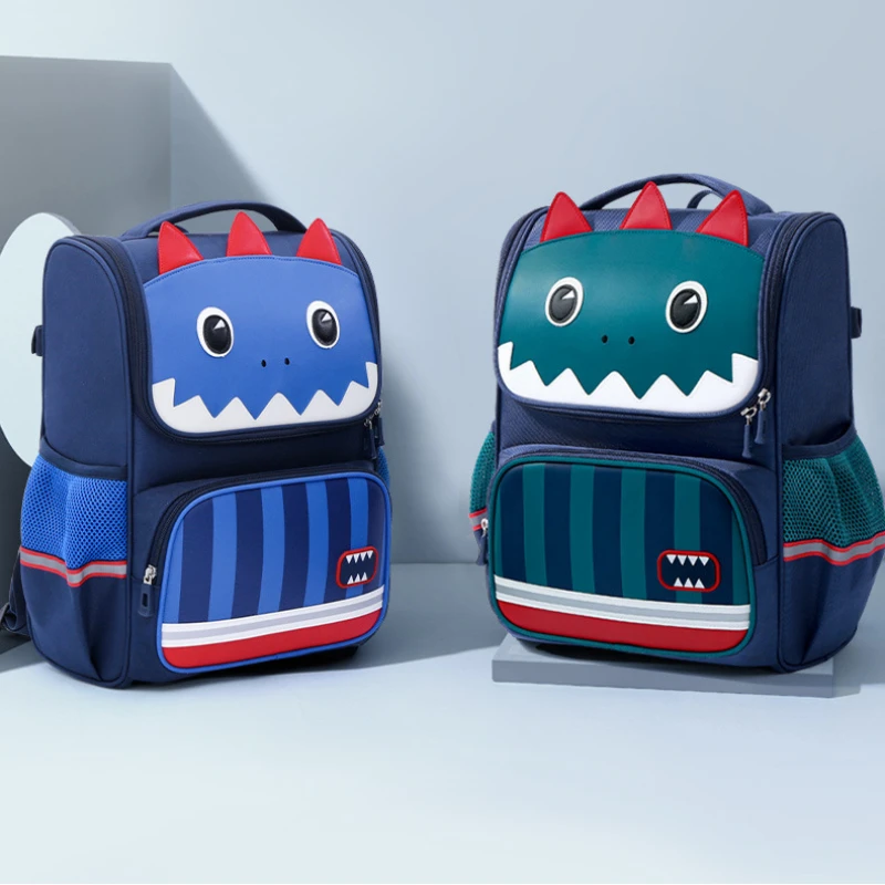 Kids Boys Primary School Students Cartoon Backpacks Ultra-light Back Protection 1-6 Grades Schoolbag Back Pack with Pencil Bag