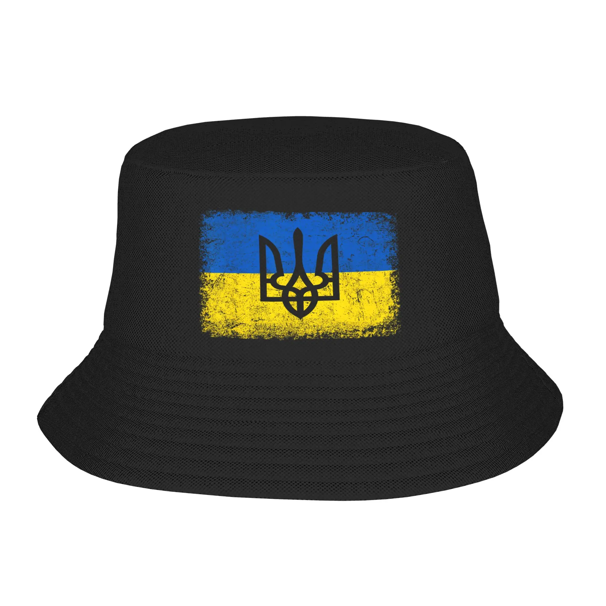 Ukraine Ukrainian Flag Bucket Hat For Unisex  Fisherman Hats Casual Fishing Caps Soft Fold Hawaii Graphic Sun Hats