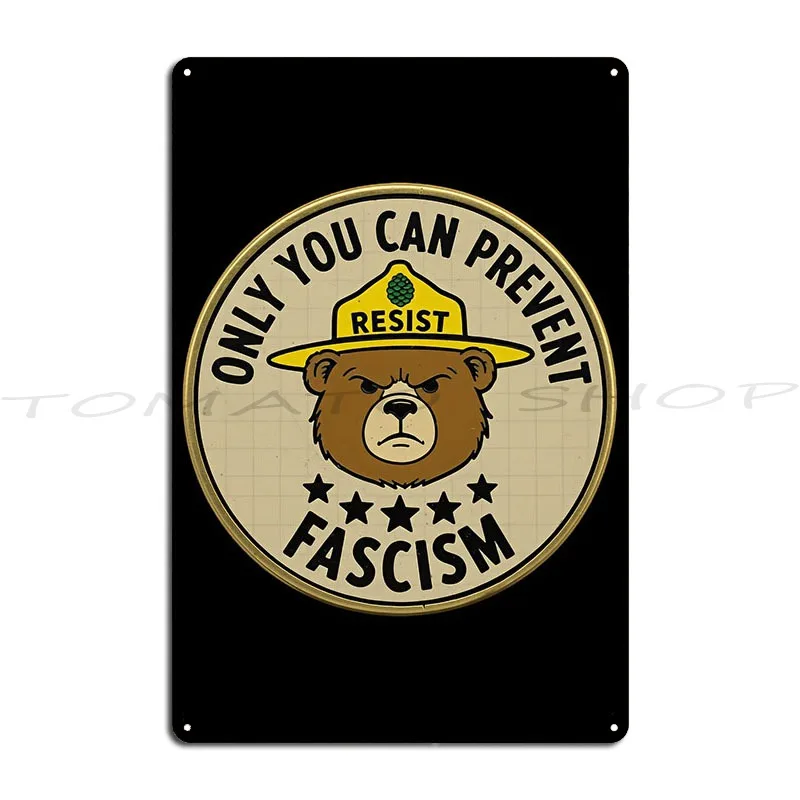 Only You Can Prevent Fight Smokey The Bear Metal Sign Living Room Wall Decor Retro Wall Cave Character Tin Sign Poster