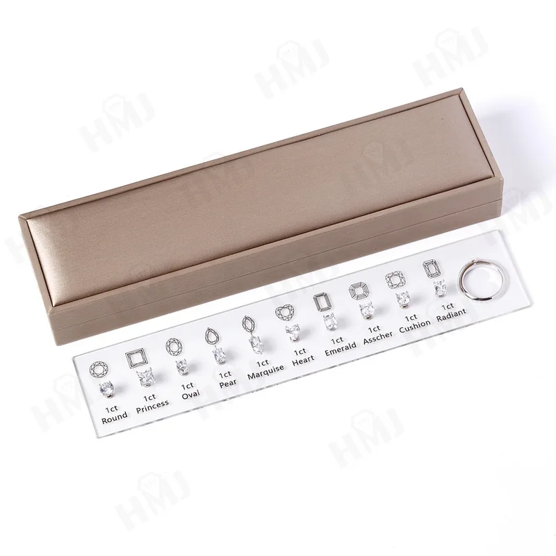 HMJ Jewelry Tools Caliper Diamond Carat Size Shape Customize Comparison Magnetic Ring Gem Base 10 Cuts 0.5-6CT for Jewelry Store
