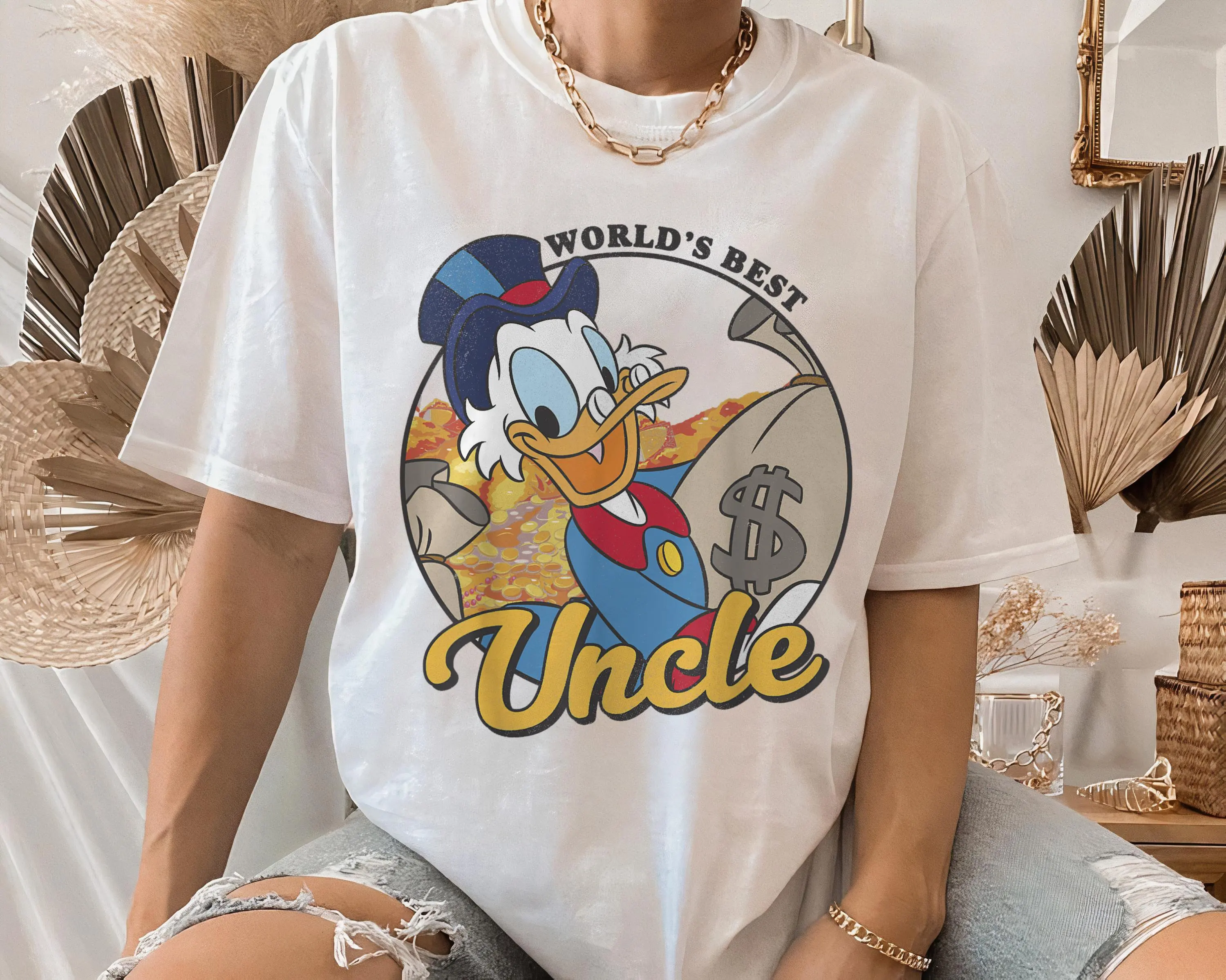 ديزني DuckTales Scrooge McDuck أفضل العم في العالم ديزني ديزني لاند الأسرة مطابقة قميص ماجيك المملكة المحملة