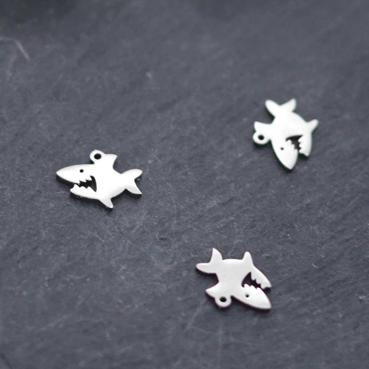 3pcs Stainless Steel Shark Charm For Jewelry Making Earring Pendant Necklace Bracelet Accessories Diy Craft Supplies