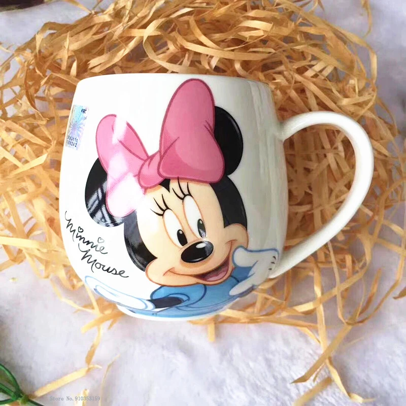 Disney Mickey Mouse Minnie Mouse Goofy Coffee Mugs Cute Cartoon Donald Milk Mugs Fashion Mugs Handle Kids Water Cup 300ML