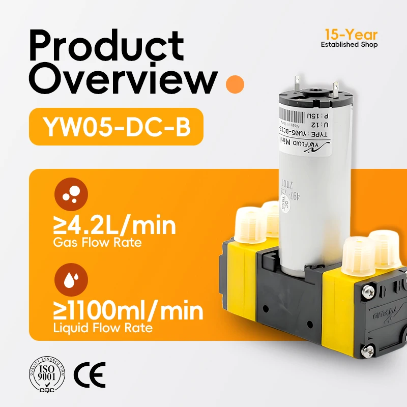 YW05 B-DC Brushed Motor 24V Low Voltage OEM Silent Self Priming 12V Mini Diaphragm Pump