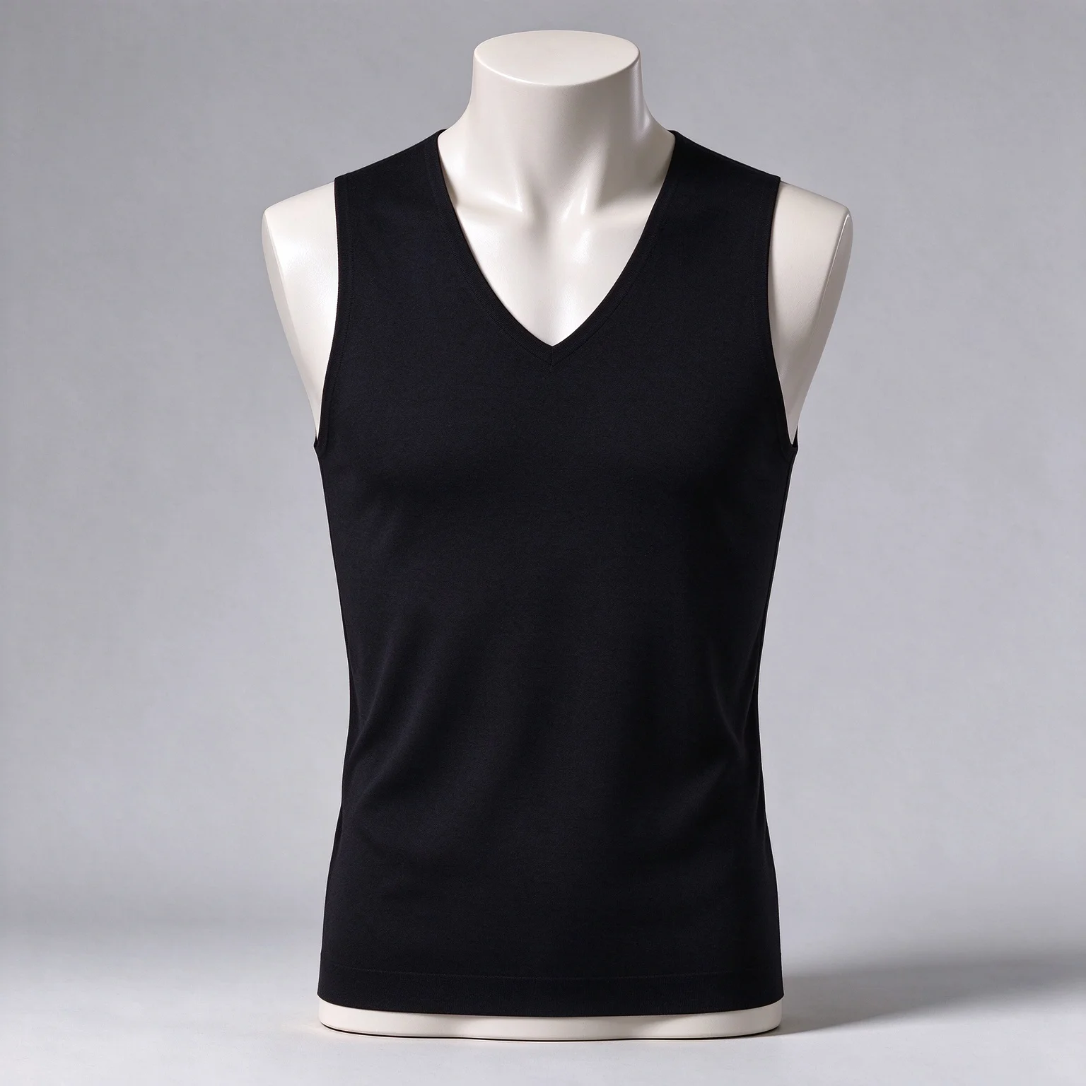 Men's Sleeveless Ice Silk V-Neck Tank Tops Summer Thin Breathable Vest Men Sports Fitness Traceless Slim Fit Undershirt
