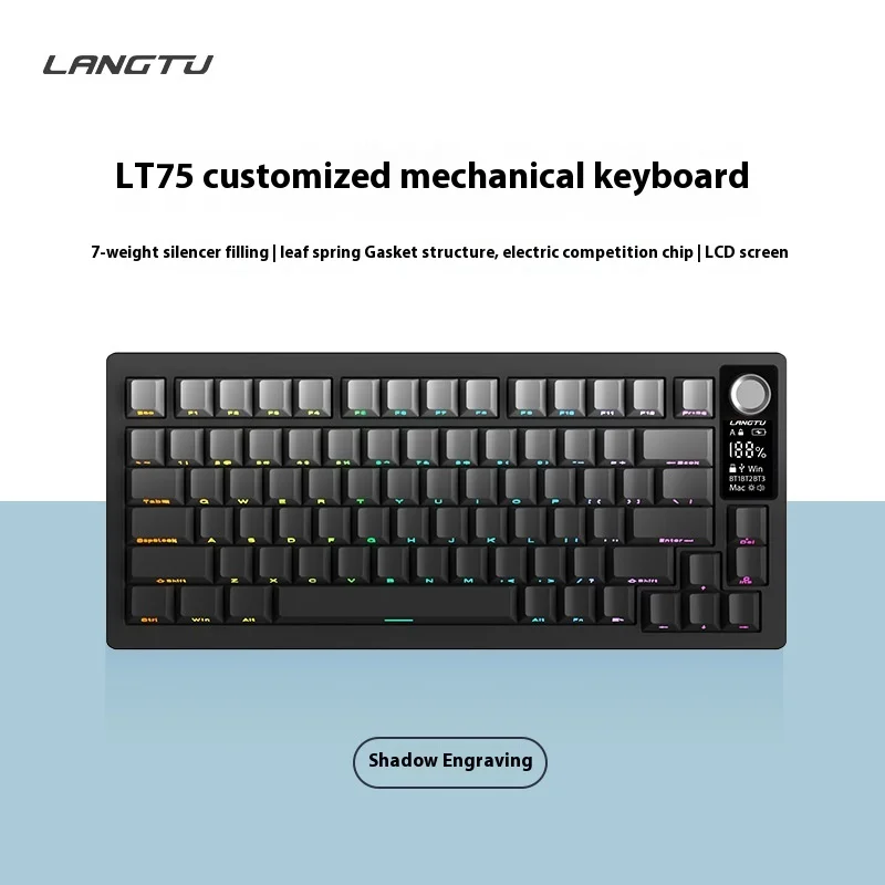 Imagem -06 - Langtu Wired E-sports Jogo Teclado Mecânico Tri-mode Bluetooth 2.4g 80 Key Rgb Hot Plug Office Desktop Periféricos Lp75 Lp84