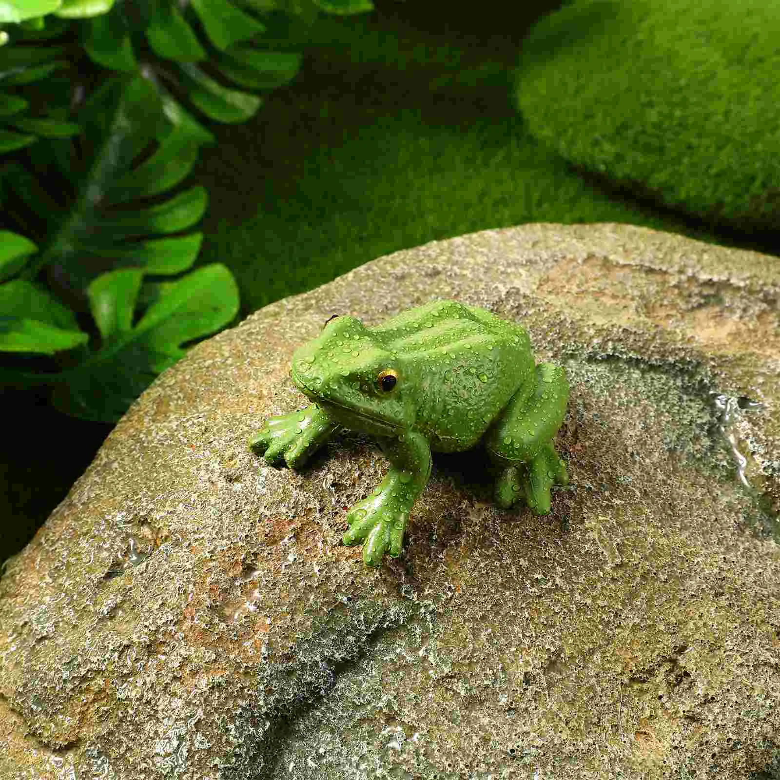 Mini figuras de animales de almacenamiento, juguetes de hadas para niños, lagarto, ranas de plástico, adornos de animales