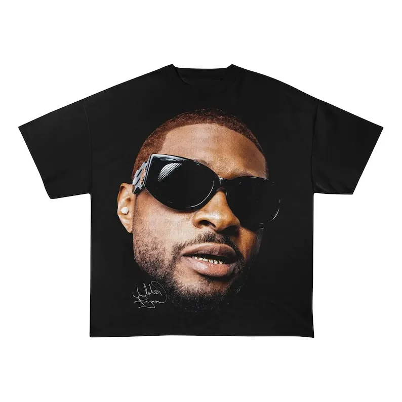 Camicia Usher, maglietta con grafica retrò, camicia vintage anni '90, rap hip hop, maglietta unisex fan
