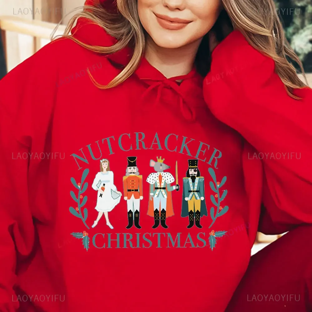 Nutcracker Hoodie Nutcracker Ballet Christmas Sweatshirt Ballet Core Santa Nutcracker Pullover Ballerina Group Sweatshirt Gift