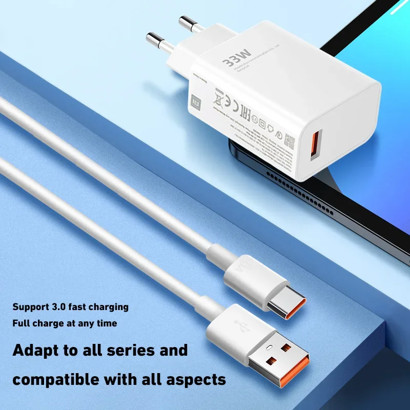 Зарядное устройство Xiaomi 120 Вт USB быстрое зарядное устройство адаптер QC 3,0 Быстрая зарядка 6A USB Type C кабель для Samsung Xiaomi Huawei