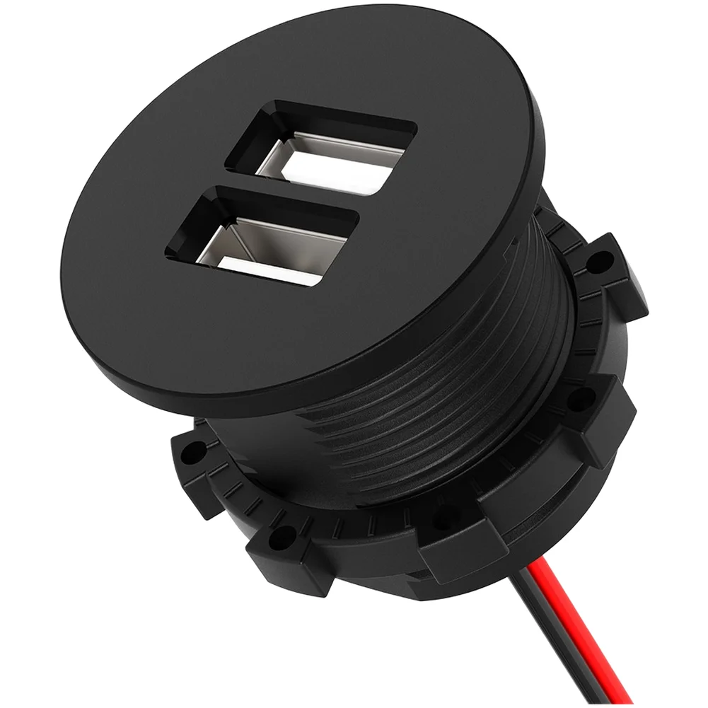 

Быстрое автомобильное зарядное устройство с двумя USB-портами 5В 3.1А для автомобилей, автобусов, фургонов, лодок, мотоциклов, поддерживает входное напряжение 12В/24В, с множеством защитных функций