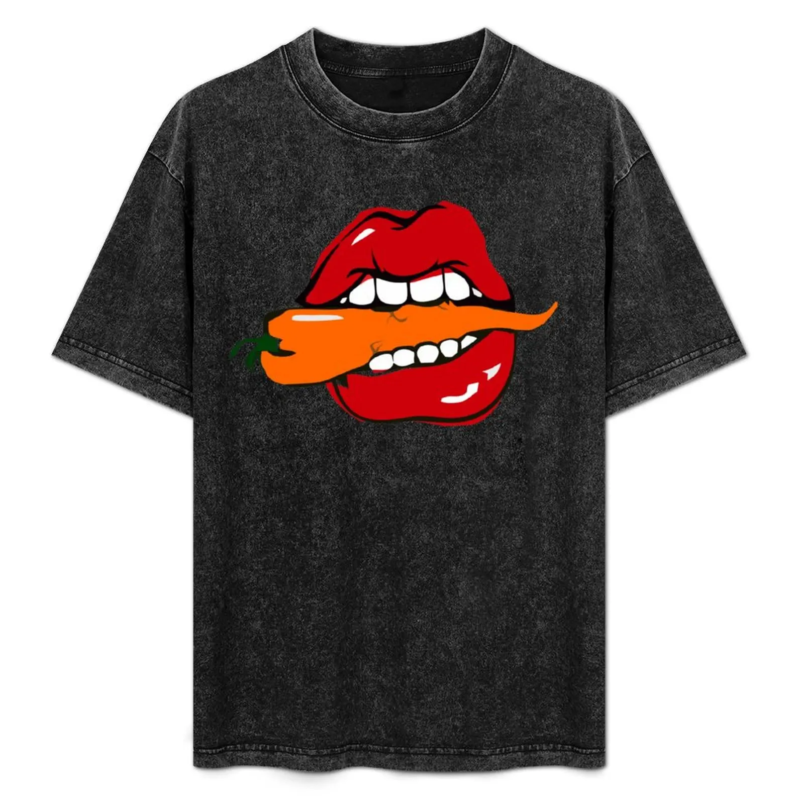 

Red Lips Biting Jalapeno Pepper Lipstick Funny Womens T-Shirt cheap stuff essential t shirt designer t shirt men