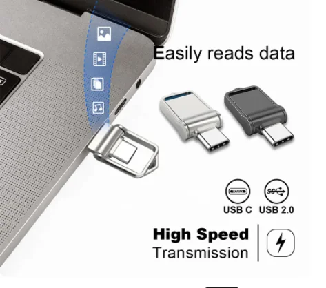 2023 New Metal Hot USB 2.0 Flash Drive Type-c Memory High Speed 64GB 128GB 256GB 512GB Large-capacity Storage USB Flash Drive