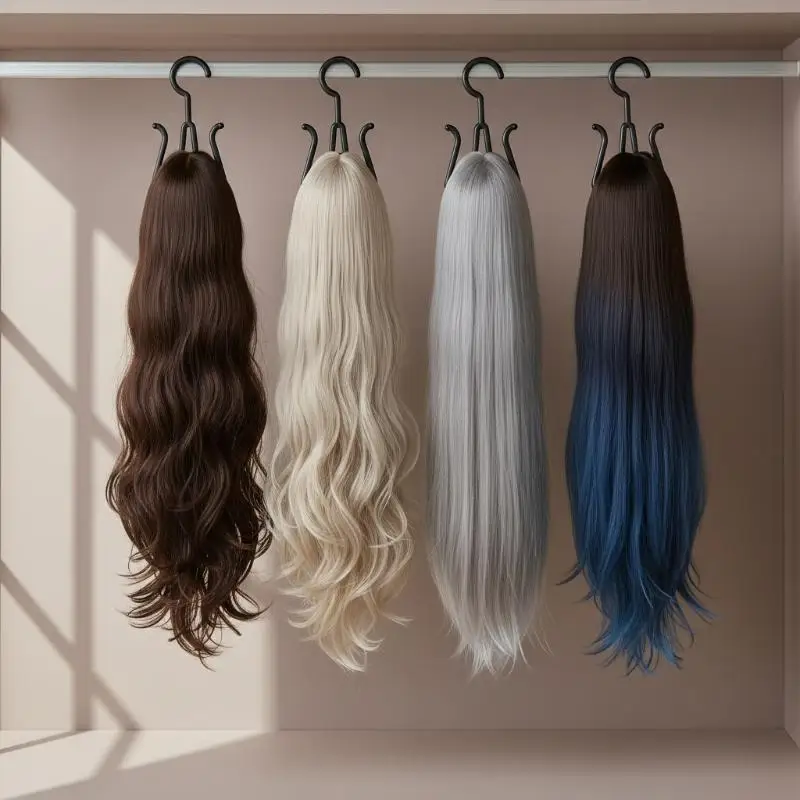 10 Pcs Unisex-Adult Wig Head Stands - Portable Multifunctional Hook Hangers For Easy Wig Drying, Storage & Display