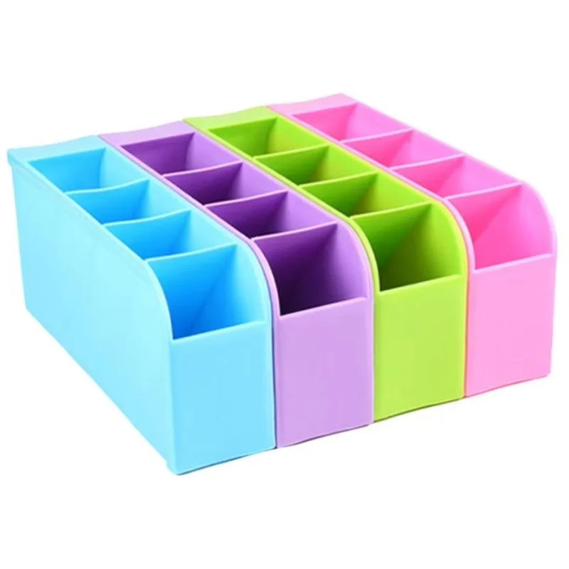 4 Slots Muti-functional Plastic Storage Drawer Household Kitchen Storage Box Office Desk Organizer Makeup Drawer