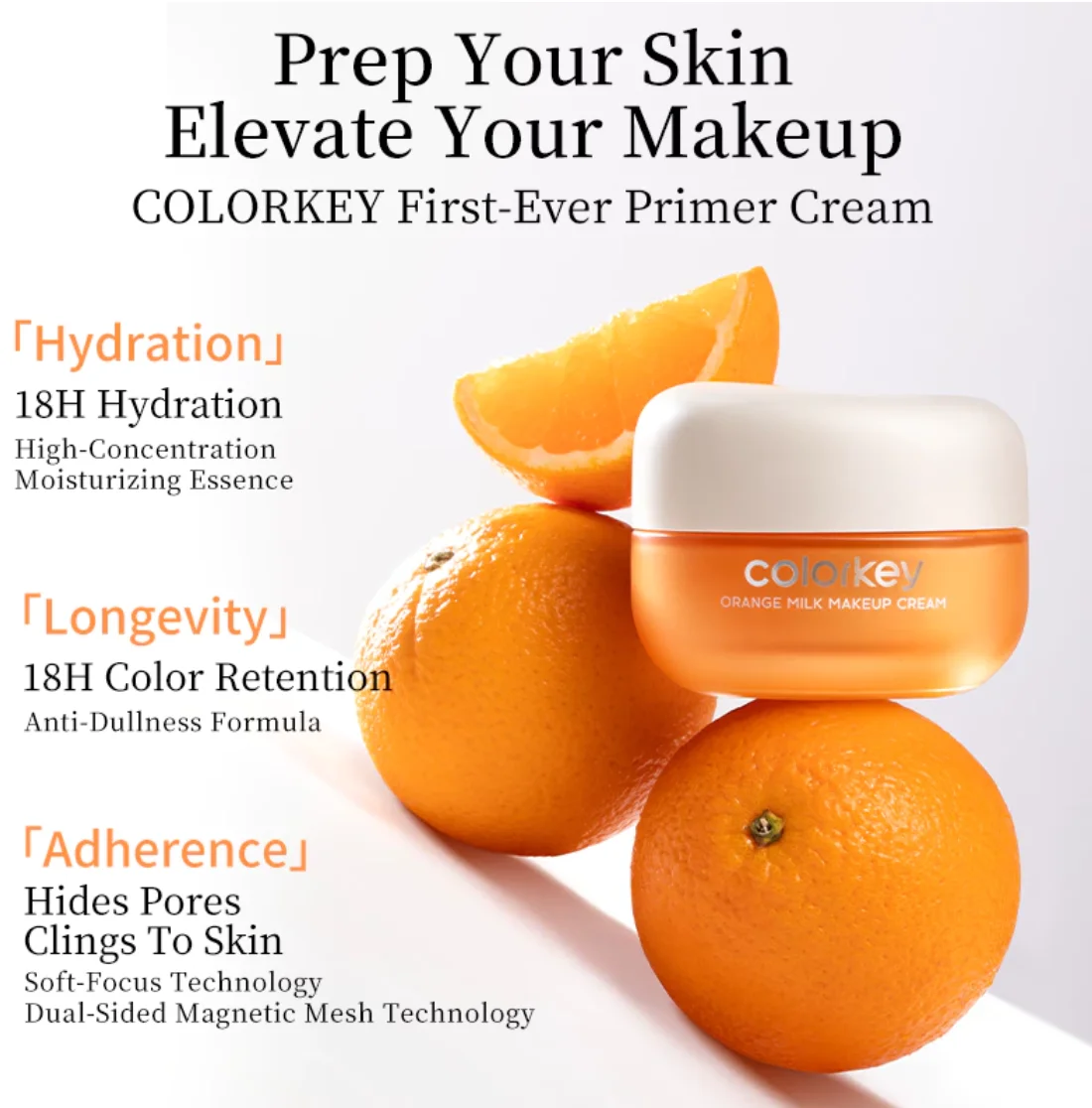 Colorkey Orange Hydrating Makeup Cream Foundation Savior 18H Hydration Non-Greasy & Lightweight 20g/50g