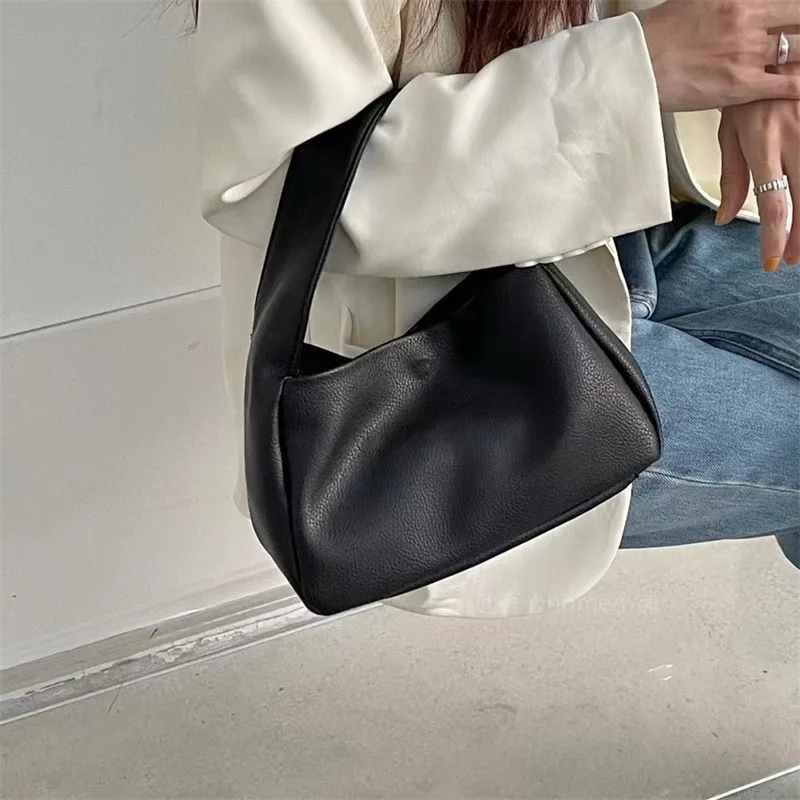 Tote Bags Women Simple PU Leather Bags Elegant All-match Streetwear Office Lady Lipstick Handbags Korean Fashion Luxury Daily