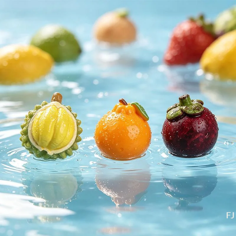 [YU] 5 pièces de mini ornements en résine en forme de fruits, pendentifs et breloques de fruits simulés en 3D pour micro-paysages, artisanat DIY et fabrication de bijoux