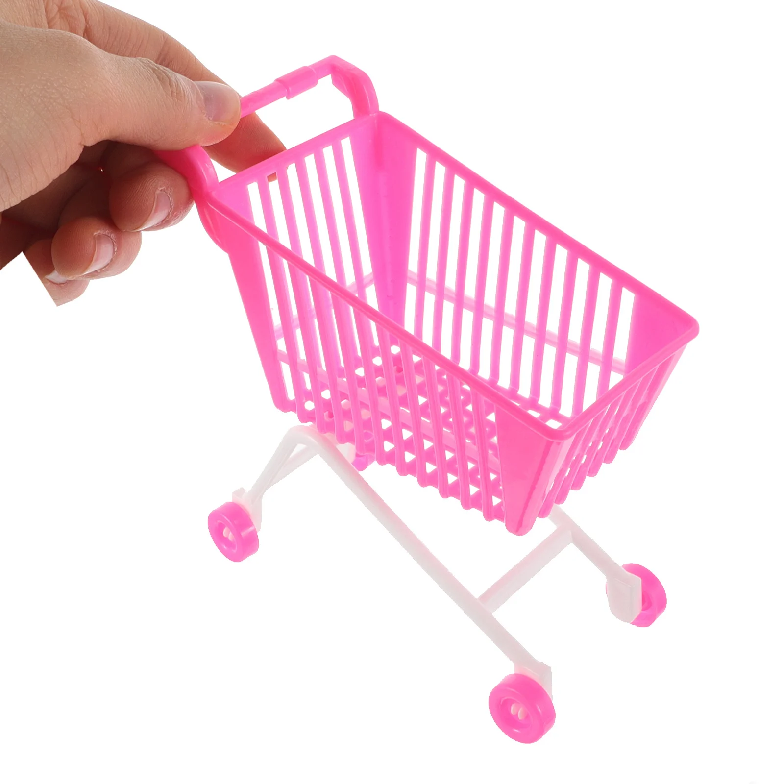 어린이를위한 10Pcs 소형 쇼핑 카트 교육용 홈 장식 플라스틱 유모차 보육 가구 현실적인 미니 숍 소품