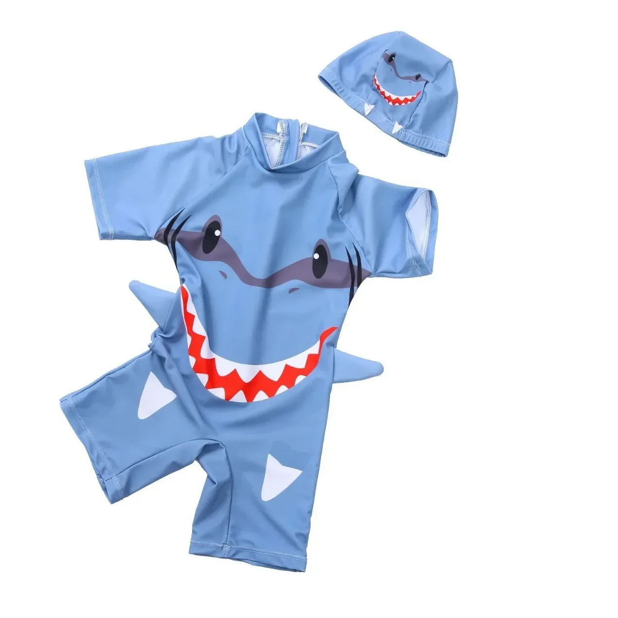 Nuovo 2025 Estate Bambini Costume intero Ragazzi Cartoon Shark Manica corta Quick-Dry Surf Suit Costumi da bagno Costume da bagno per bambini