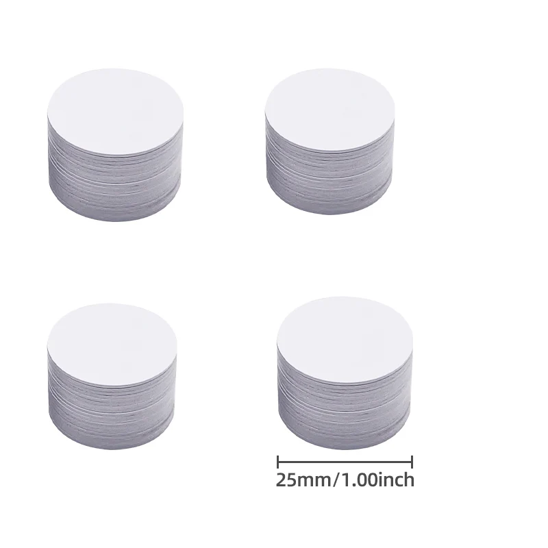 NFC 215 All black NFC Coin Card Anti-Metal ultra-thin Badge 25mm Water Resistant PVC with adhesive backing 0.88mm Thickness
