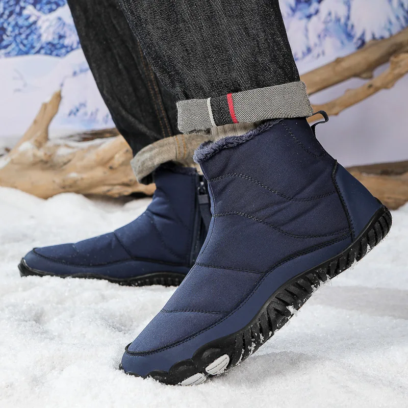 Large size 47 waterproof snow boots men's boots winter velvet thickened cotton shoes Northeast cold-proof cotton boots