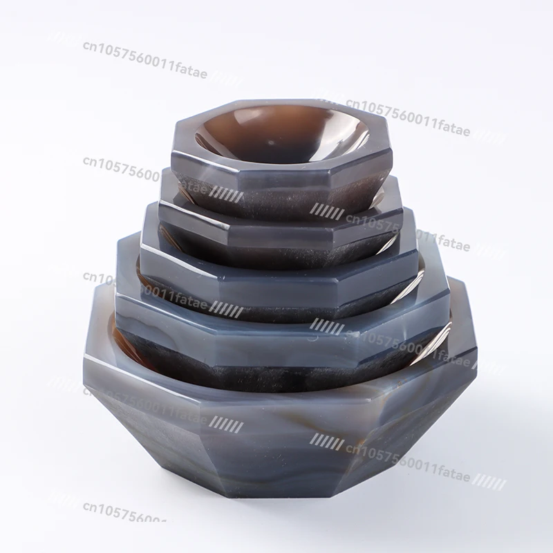 

Natural Agate Mortar Lab Grinding Bowl Agate Grinding Rod, Inner Diameter 12cm, 60mm, 80mm