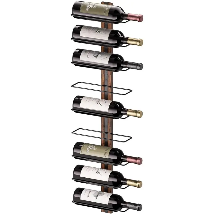 

Wine Rack Wall Mounted for 9 Wine Bottles, Wood Wine Racks for Wall, Wine Holder Wine Bottle Racks for Kitchen, Dining Room, Bar
