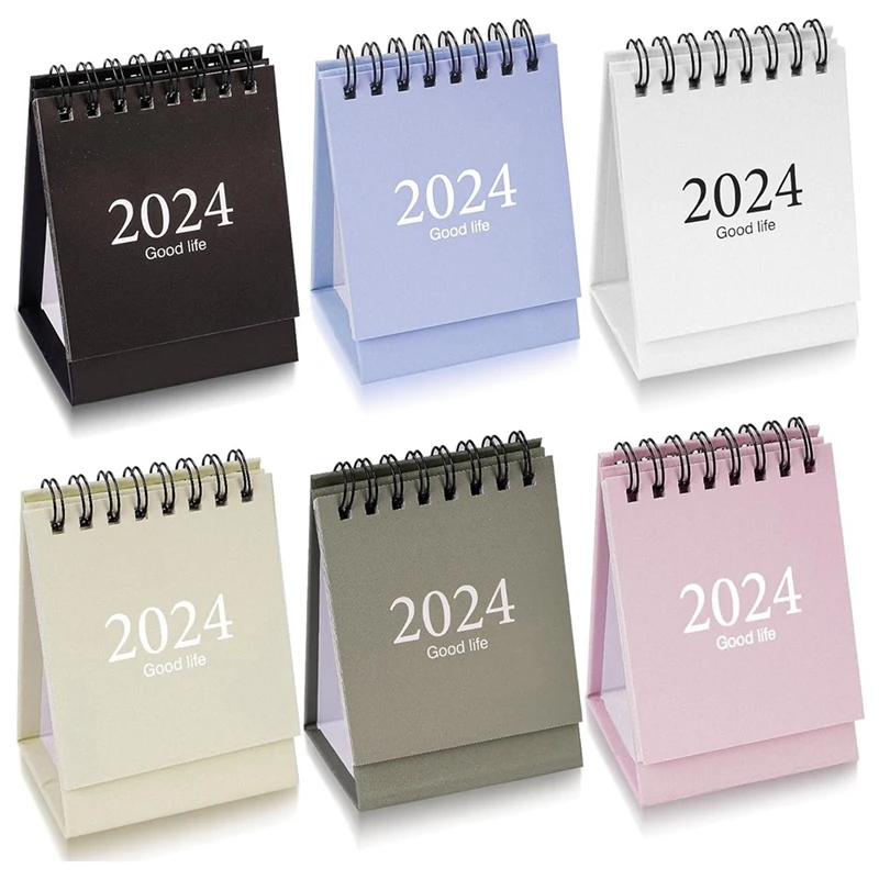 Petit calendrier de bureau, fonctionne d'octobre 2023 à décembre 2024, mini bureau, 6 pièces, 2023-2024