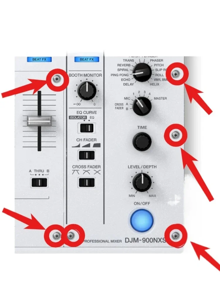 Pioneer DJM Mixer 250MK2 450، S9، S7، S11، 750MK2، 900NXS2، V10، V10LF مسامير مخصصة أبيض وأسود