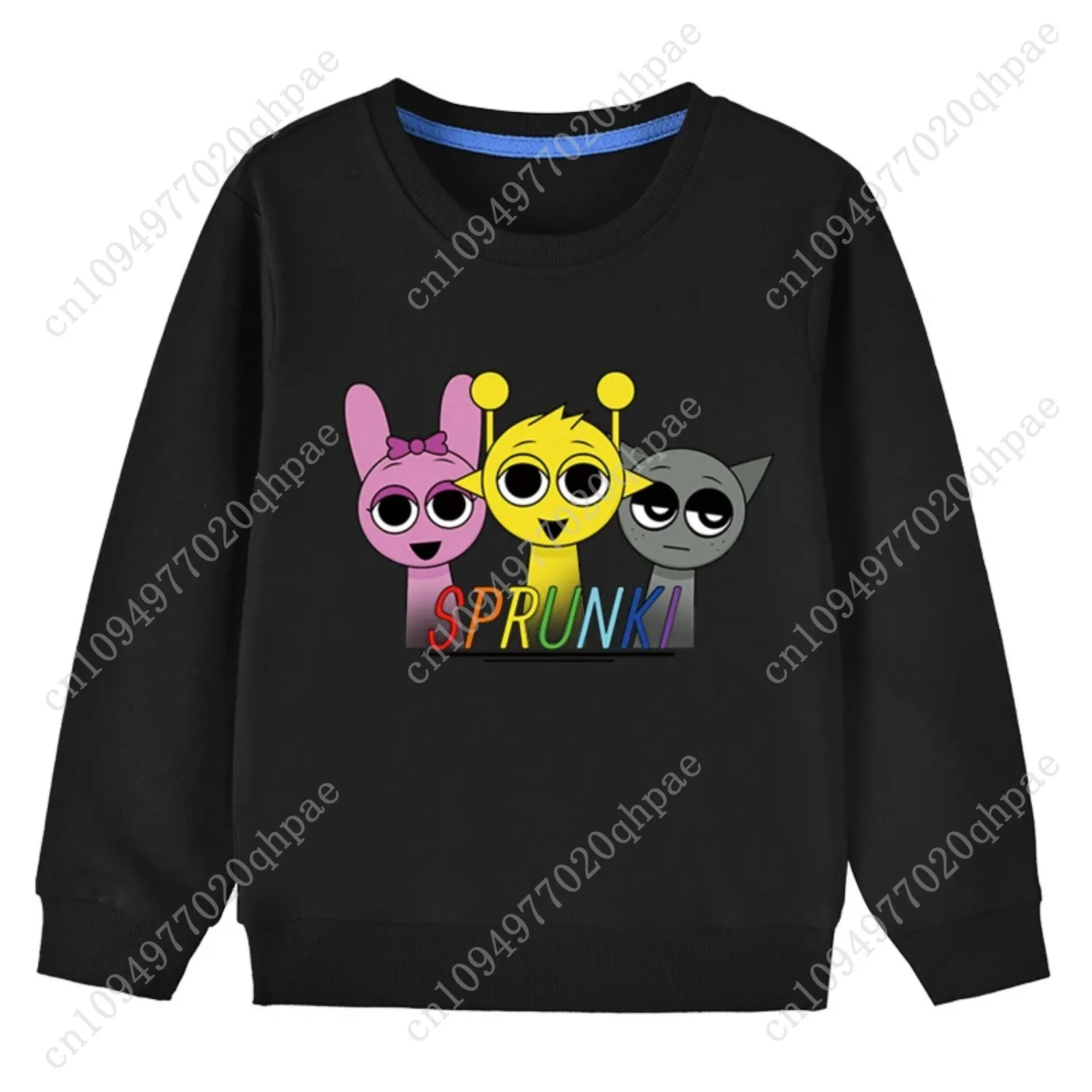 Primavera crianças moletons meninas dos desenhos animados jogo quente sprunki impressão topos crianças incredibox roupas adolescentes meninos crianças roupas macias