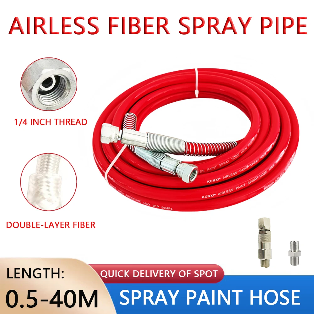 

1/4" Double-Layer Thickened Flexible Fiber Tube High-Pressure Airless Spray Paint Hose 0.5-40M Spray Machine Universal 7250PSI