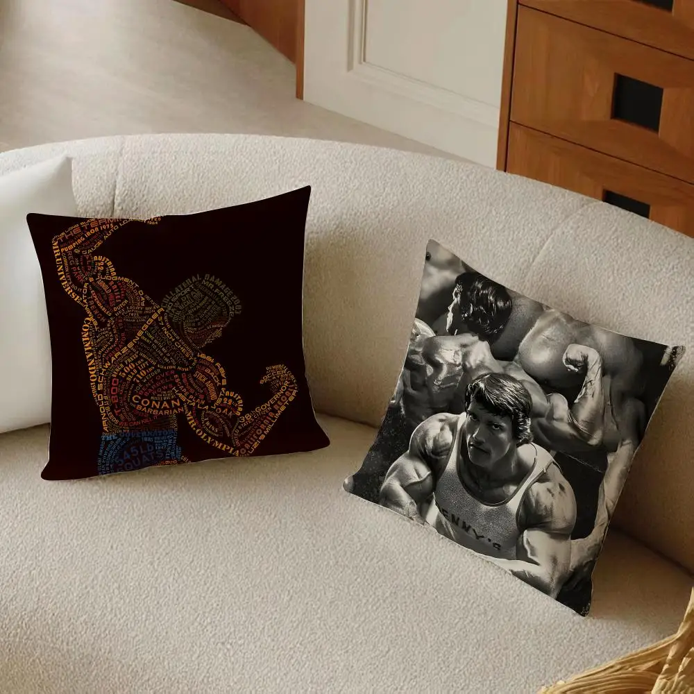 Powerful Muscular Iconic Arnold Schwarzenegger Cushion Cover Sofa Home Decor Living Room Accessory Holiday House Cushion Shell