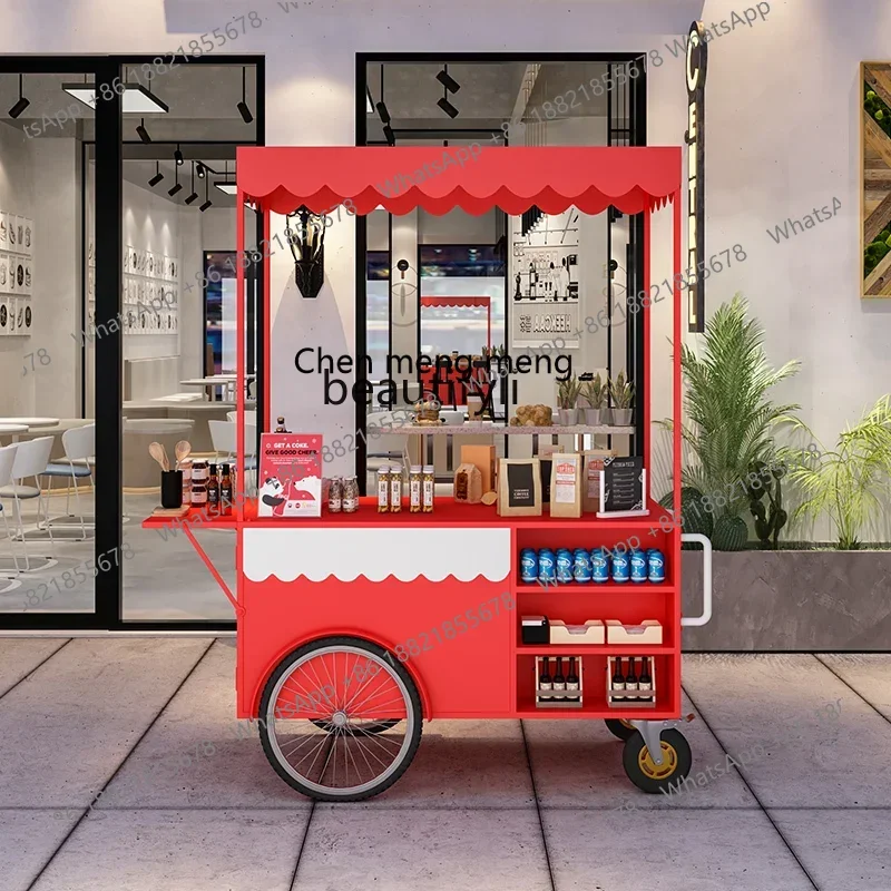 Z189 كشك تعويم من الحديد المطاوع يدويًا، عربة كشك متنقلة عربة ترويجية خارجية #4