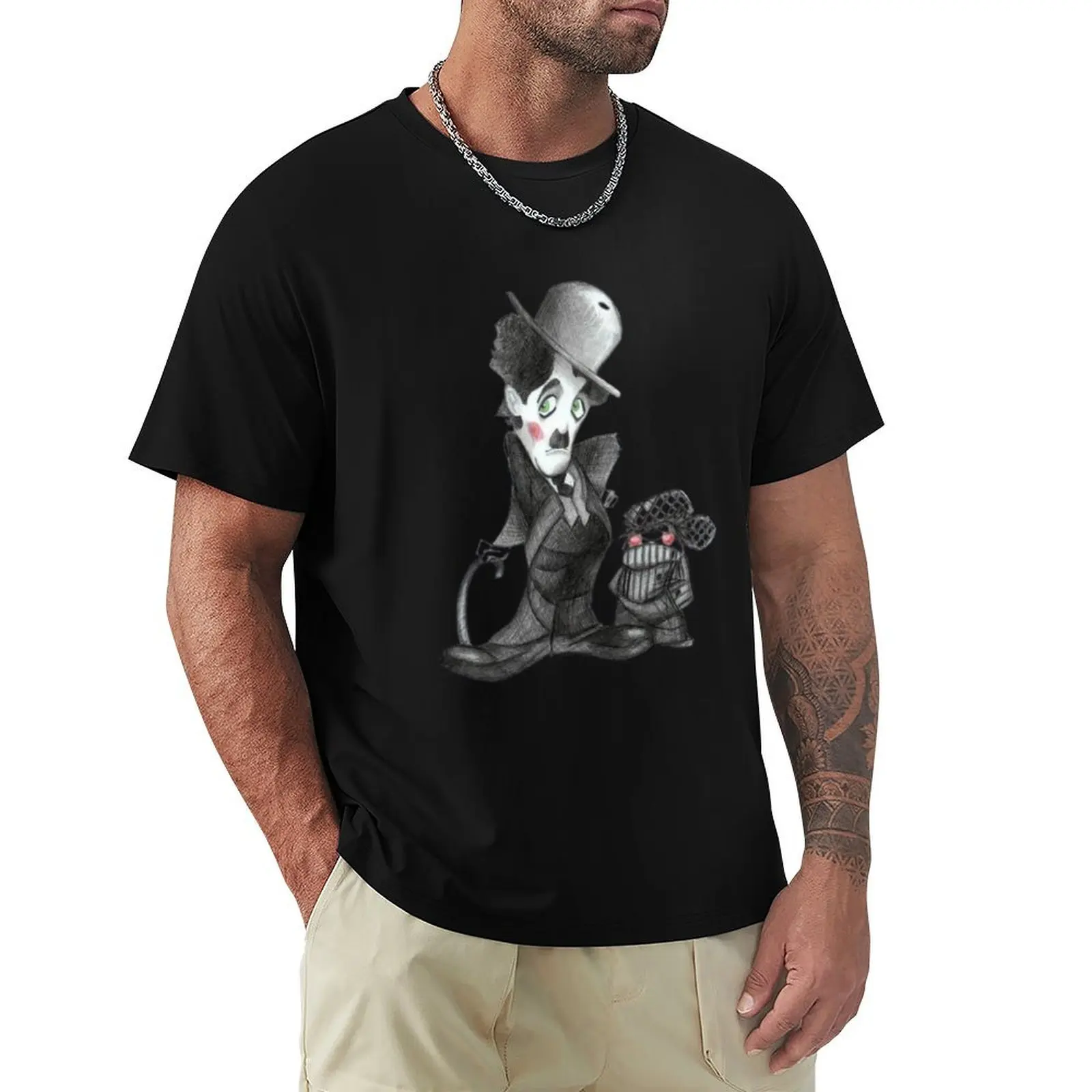 

charlie chaplin T-Shirt Outdoor Work Short Sleeve Top