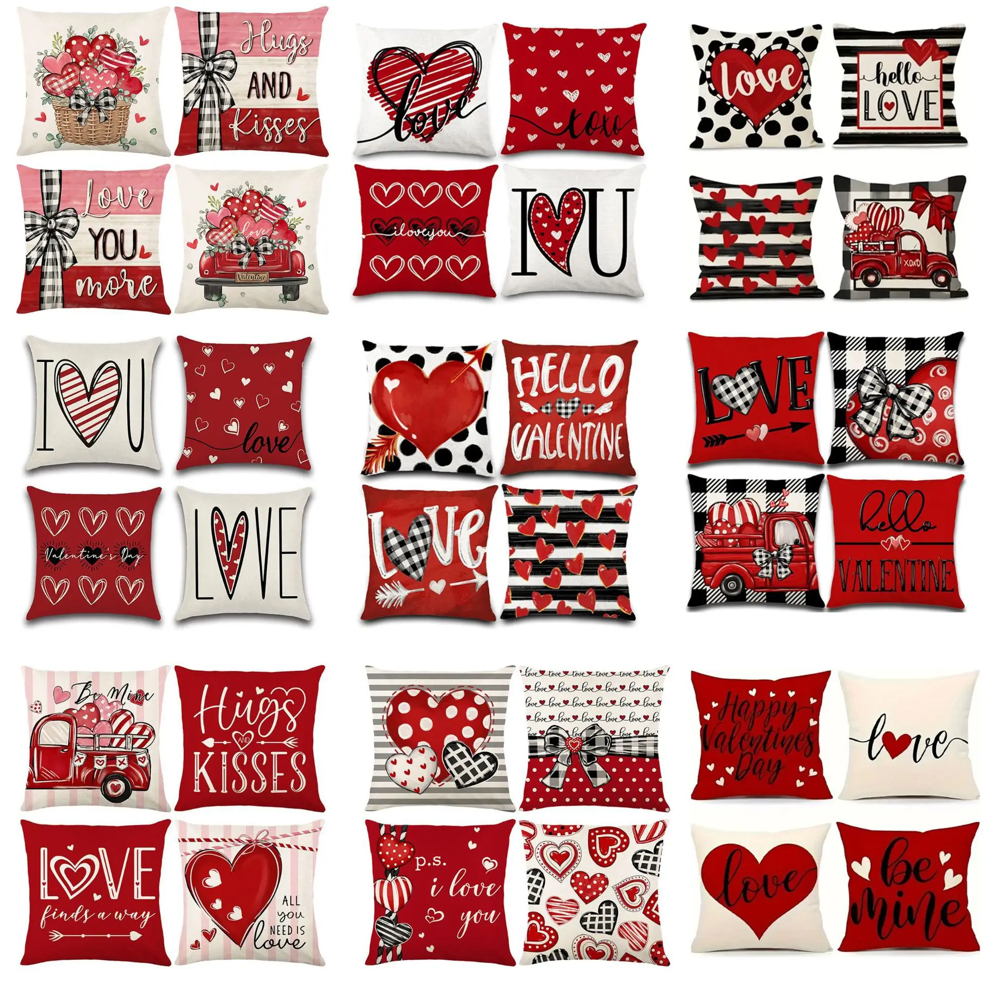 Love Letter Pillow Case Valentine Decor Cushion Cover for Living Room