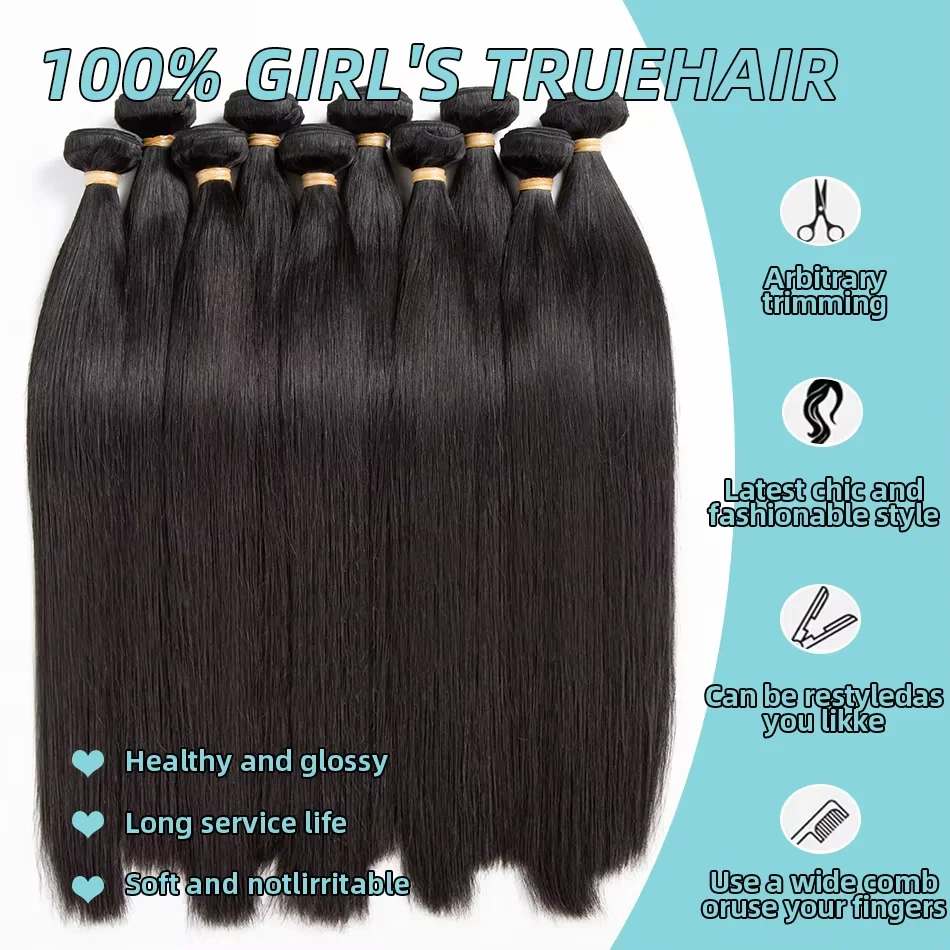 30 Polegada osso em linha reta feixes de cabelo humano 16a brasileiro cru virgem extensões tecer 100% cabelo humano 1 3 4 pacotes para mulher